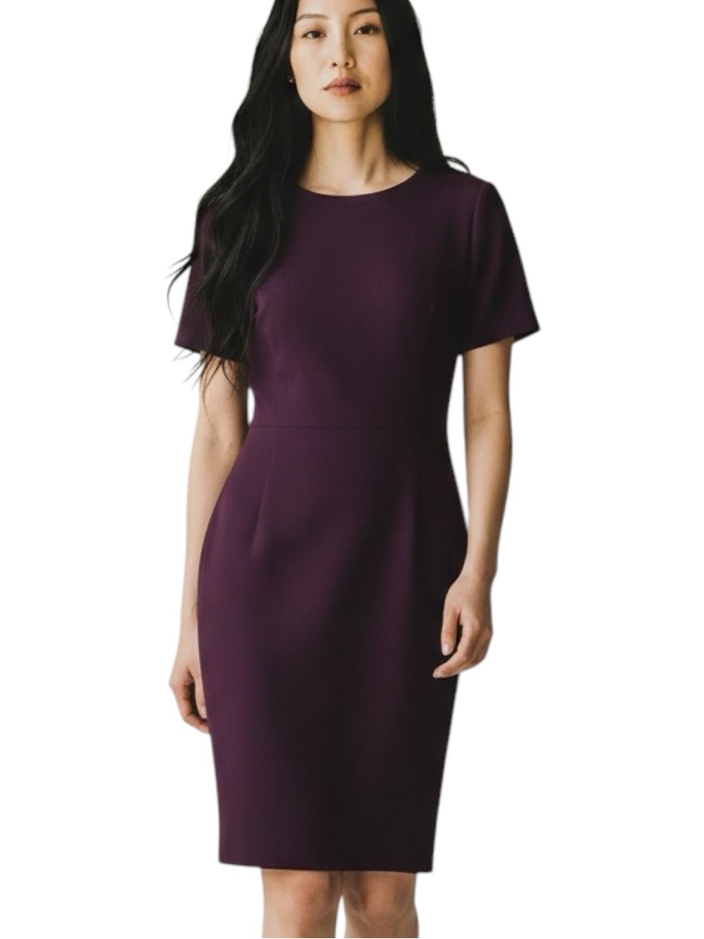 Talbots Eggplant Purple Short Sleeve Dress NWOT Size 10 Academia Career Office